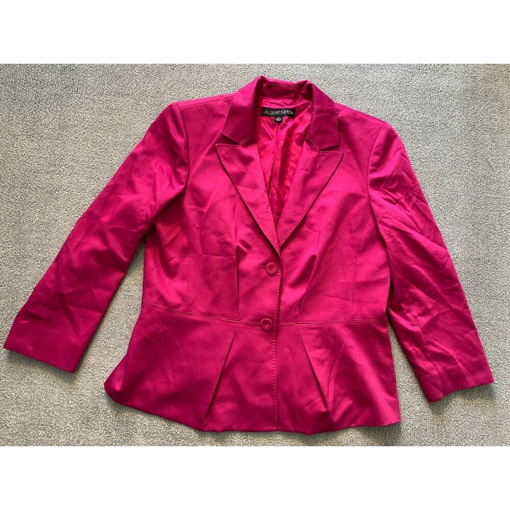 Albert Nipon Blazer women's size 14 Purple 2 button